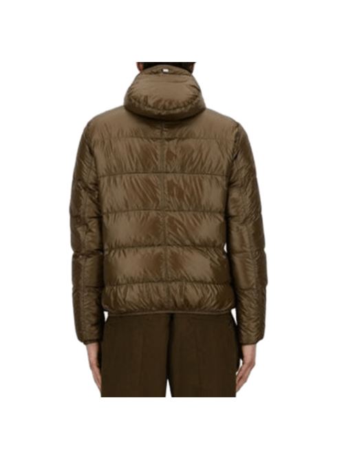 Giubbotto da uomo con cappuccio imbottito in piuma, colore verde militare HERNO | PI001248U120177745